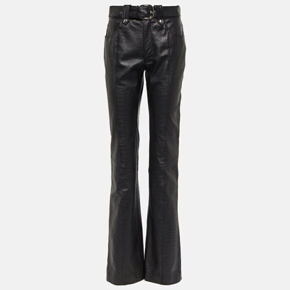 ALESSANDRA RICH Croc-effect Leather Pants - Picture 7 of 13